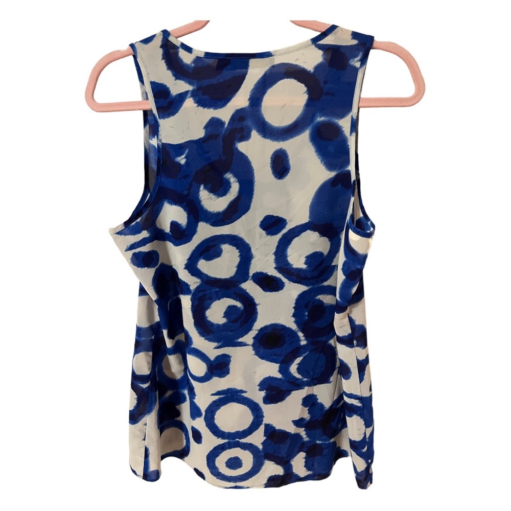 Blue & White Ruffle Tank Top - Picture 5 of 6